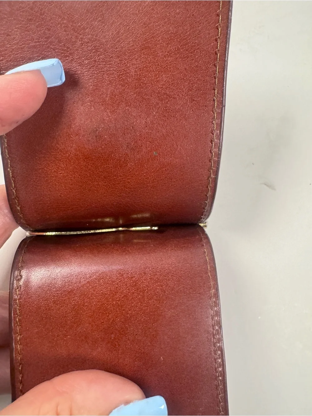 Palm West Italy Leather Money Clip Wallet Elk Medallion Made in Italy Quiet Lux
